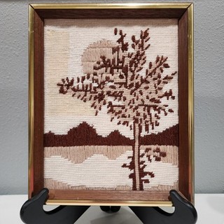 Vintage 1978 Handmade Needlepoint Nature Scene Artist Signed & Dated