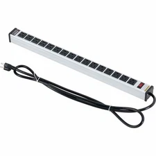 Global Industrial 16 Outlet Aluminum Power Strip with 15-ft Cord 24"L ETL/cETL