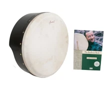 Black Irish Bodhran Drum Deep Tunable 16''x5'' + Book/DVD