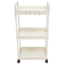Rolling Pantry Storage Cart Shelves on Wheels Small Utility Slim with