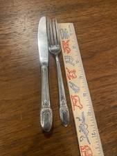 1847 Rogers Bros FIRST LOVE Silverware Flatware 7 1/8” Knife 6 1/4” Fork
