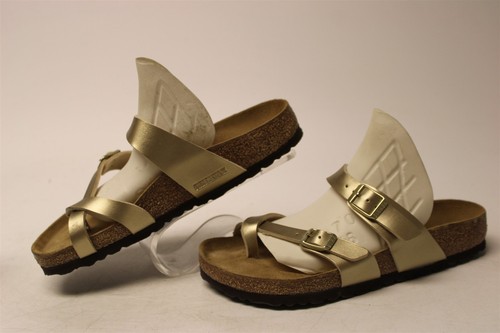Birkenstock Germany Made Mayari Womens 6 37 Gold Birko-Flor Sandals Shoes - Picture 2 of 24
