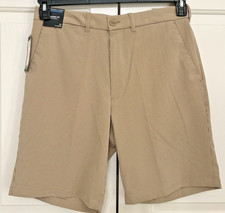 NWT Roundtree  Yorke Performance size 32 khaki checked classic fit shorts mens