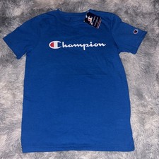 Champion Blue Logo Short Sleeve Graphic T-shirt Boy's Large
