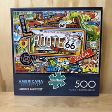 Buffalo Games Americana Collection 500 Piece Route 66 Jigsaw Puzzle 21.25" x 15"