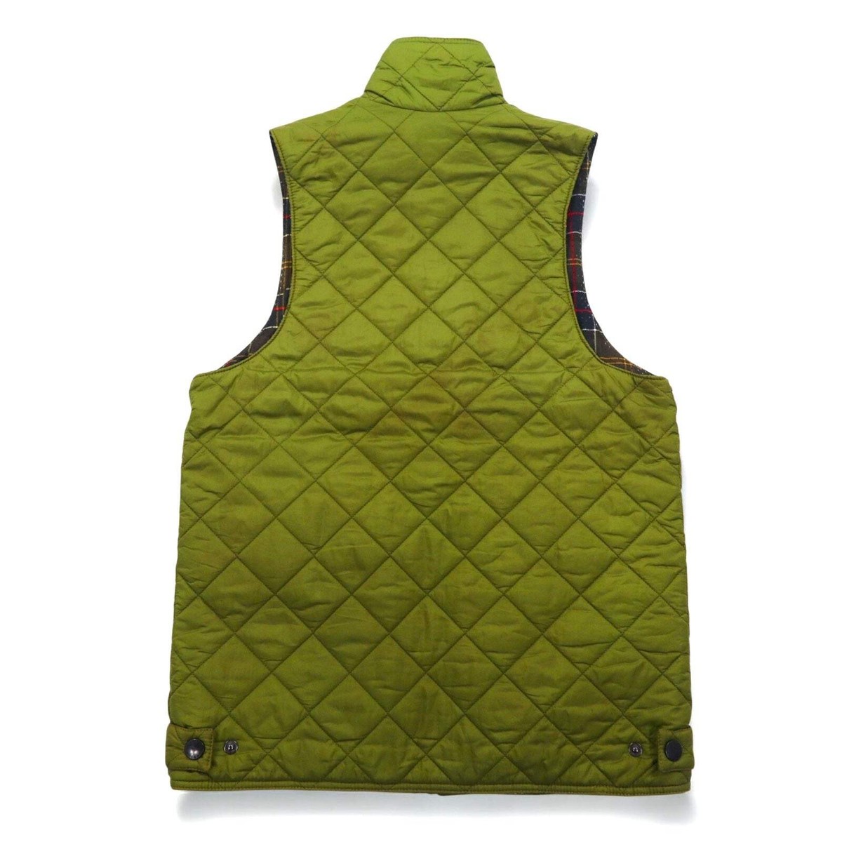 Barbour England Made Quilted Vest S Khaki FLYWEIGHT
