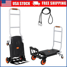 2-in-1 Convertible Foldable Hand Truck Platform Cart Dolly for Moving Warehouse