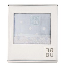 BABU - MUSLIN HOODED BABY TERRY TOWEL - Soft Organic Cotton - Blue  NEW 