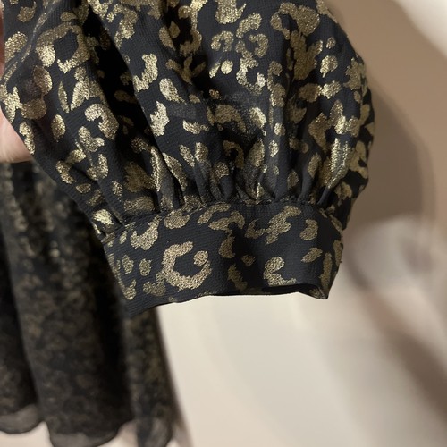 Cupcakes And Cashmere Jola Foiled Chiffon Dress Black Gold XS - Picture 6 of 12