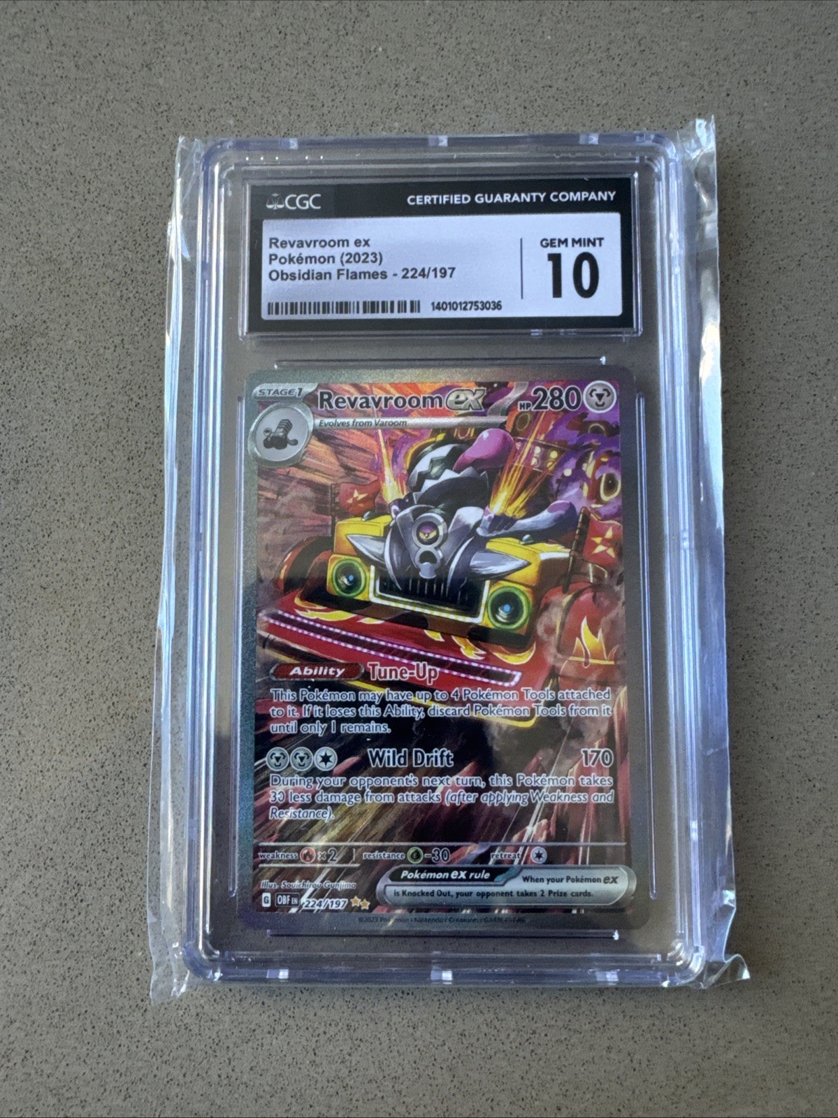 Pokémon TCG Revavroom EX Obsidian Flames Holo Card 224/197 SIR CGC 10 Gem Mint
