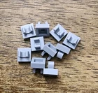 LEGO Light Bluish Gray Tile, Modified 1 x 1 with Open O Clip QTY 10. Part 15712