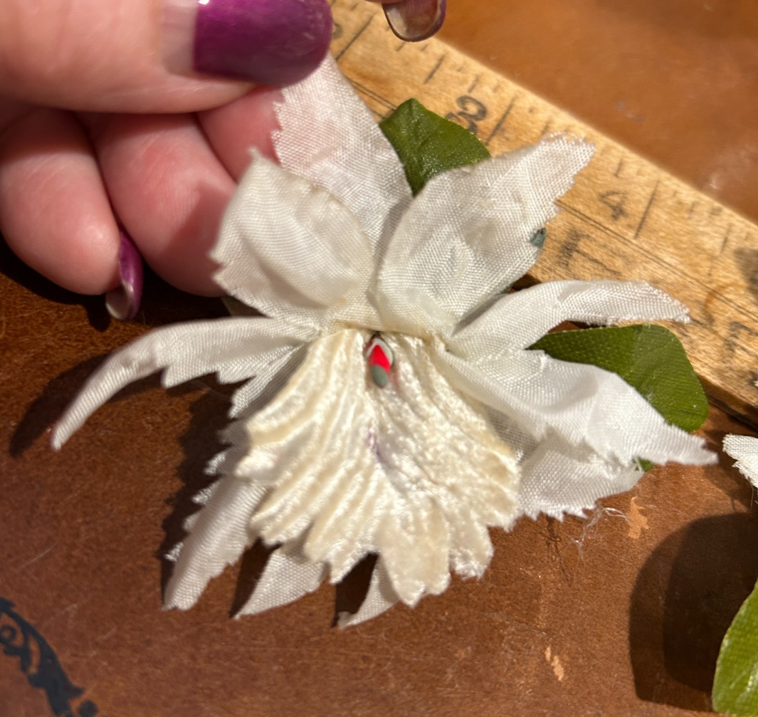 vintage orchids velvet silk 1950s flower 2