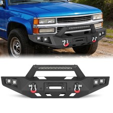 Front Bumper For 1992-1999 Yukon Tahoe Suburban Wwinch Plateled Lightsd-rings Front Bumper For 1992-1999 Yukon Tahoe Suburban Wwinch Plateled Lightsd-rings