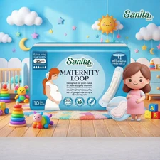 1X10 PADS FREE BELT SANITARY TOWELS PACK LOOPED EXTRA LONG 12"or 32cm HOSPITAL.r