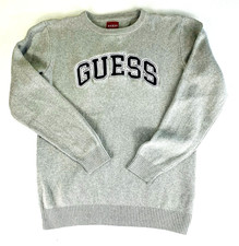 GUESS Women's Sweatshirt Size M Gray 100 Cotton Relaxed Fit Loungewear Sporty