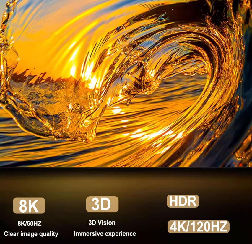 8K HDMI Switch Splitter 2 In 1 Out Bidirectional 4K@120Hz HDMI 2.1 Switcher GOLD