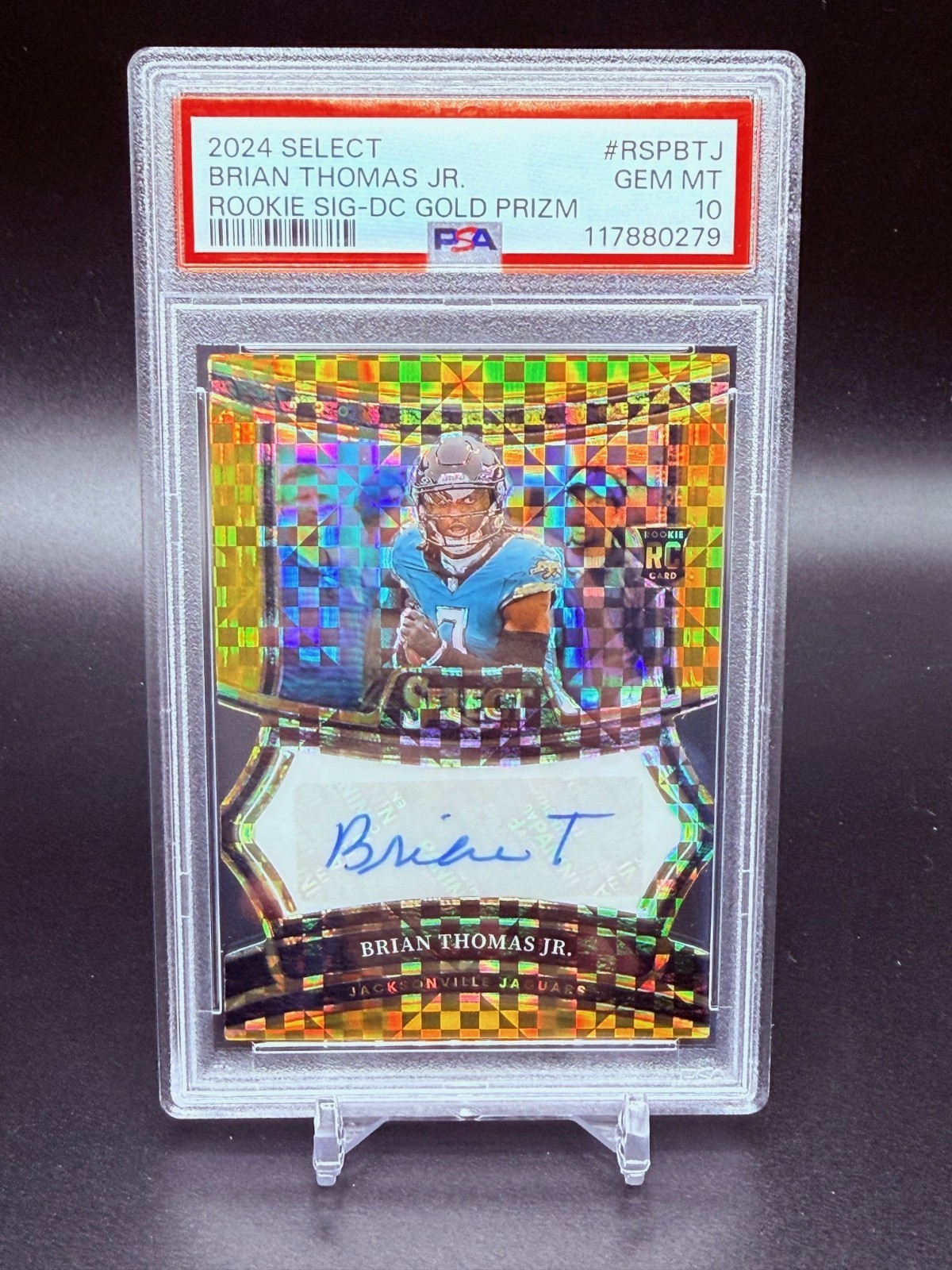 2024 Select ROOKIE SIGNATURES AUTO GOLD DIE CUT Brian Thomas Jr RC PSA 10 - /10