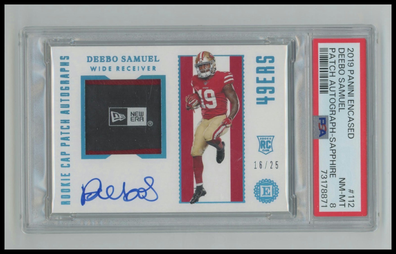 Deebo Samuel Panini Encased #112 Patch Autograph-Sapphire