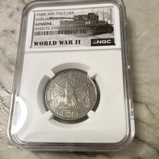 Italy 1940 1 Lira NGC Certified World War II Coin 8355232-259