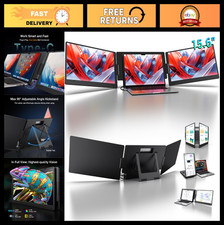 15.6" Portable Laptop Screen Extender, 1080P FHD IPS USB-C Dual Monitor, 360 Ro