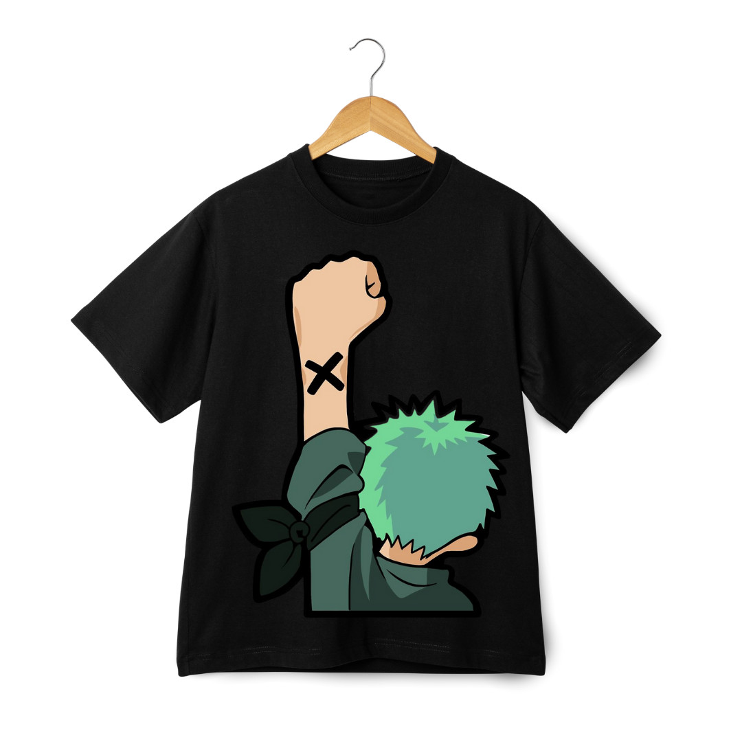 Camisa Tatuaje One Piece Zoro X Brazo - Camiseta Unisex Gráfica Pose Hermandad Anime