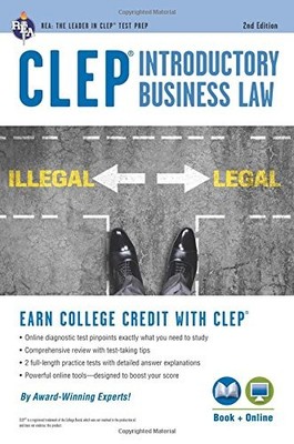 CLEP INTRODUCTORY BUSINESS LAW BOOK + ONLINE, 2ND ED. By Fairfax Lisa M. NEW