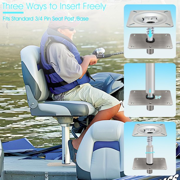 Brooch Base Boat Seat Base Mount Boat Seat Pedestal Base Mount Plate for 3/4