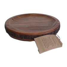 Display / Serving Tray 3 Legged Natural Handcrafted With Tree Bark, India. New