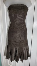 Banana Republic Expresso Pleated Bottom & Lace Sections Strapless Dress  2  AA07
