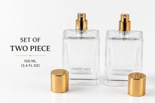 2 Pack 100ml 3.7 oz Refillable Glass Perfume Spray Bottles Empty Atomizer
