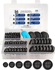 55Pcs Rubber Grommets kit, Firewall Hole Plugs in 6 Assorted Sizes 5/8",13/16",7