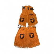 John R Craighead VTG Western Cowboys Vest Skirt Suede Leather Child  s Medium