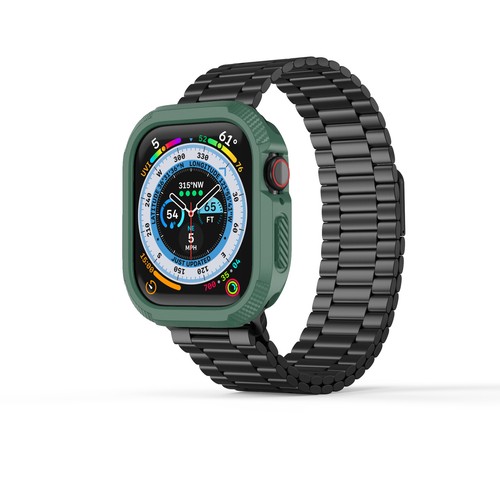 Do Apple Watch Series 10 42/46mm Odporna na wstrząsy obudowa zderzaka z włókna węglowego TPU - Zdjęcie 43 z 55