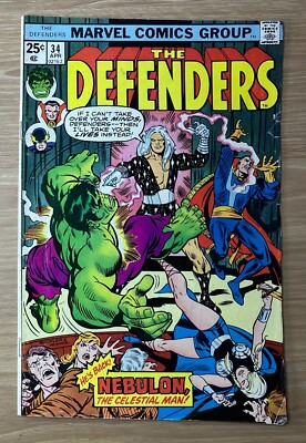 Defenders #34 Marvel Comics Bronze Age Dr Strange Nighthawk Hulk g/vg