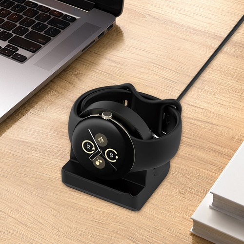 - Silicone Charging Stand Non-Slip for Google Pixel Watch 3 41mm 45mm (Black) - Zdjęcie 2 z 10