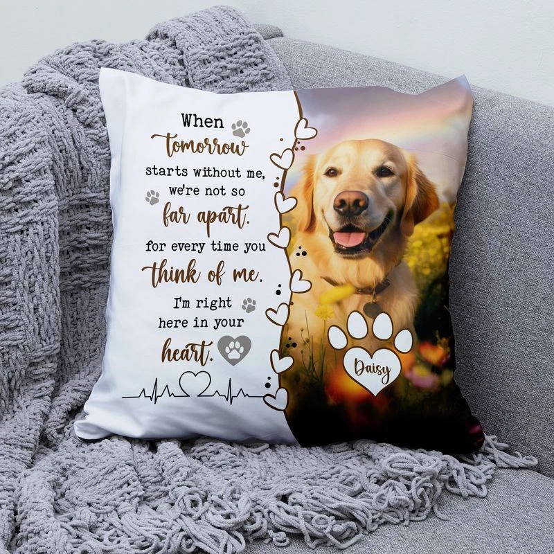 Almohada personalizada conmemorativa para mascotas (inserto incluido), regalos para pérdida de mascotas simpatía Foto 2 de 4