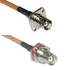 RG400 BNC Flange Female to BNC FEMALE BIG BULKHEAD RF Cable FAST-SHIP LOT