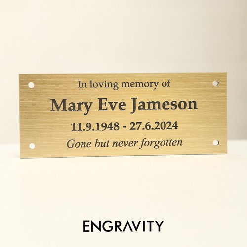 Engraved Memorial Bench Plaque, Name Plate, Brass Effect or Silver Weatherproof - Picture 9 of 17