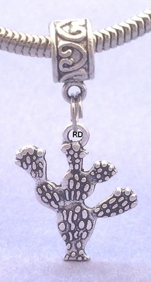  Cactus Prickly Pear Slider Charm for Necklace OR  Bracelet Southwestern
