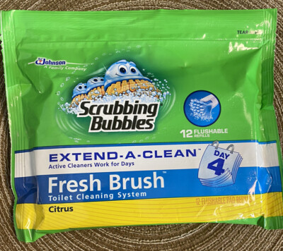 Scrubbing Bubbles Fresh Brush Flushable Refills Citrus Scent 12 Total FR SHP
