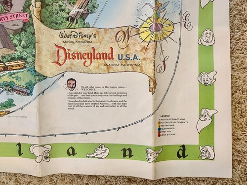 1964 Version-A Disneyland Theme Park Map 30 x 45" Souvenir NO HOLES Clean EXCond - Picture 6 of 22