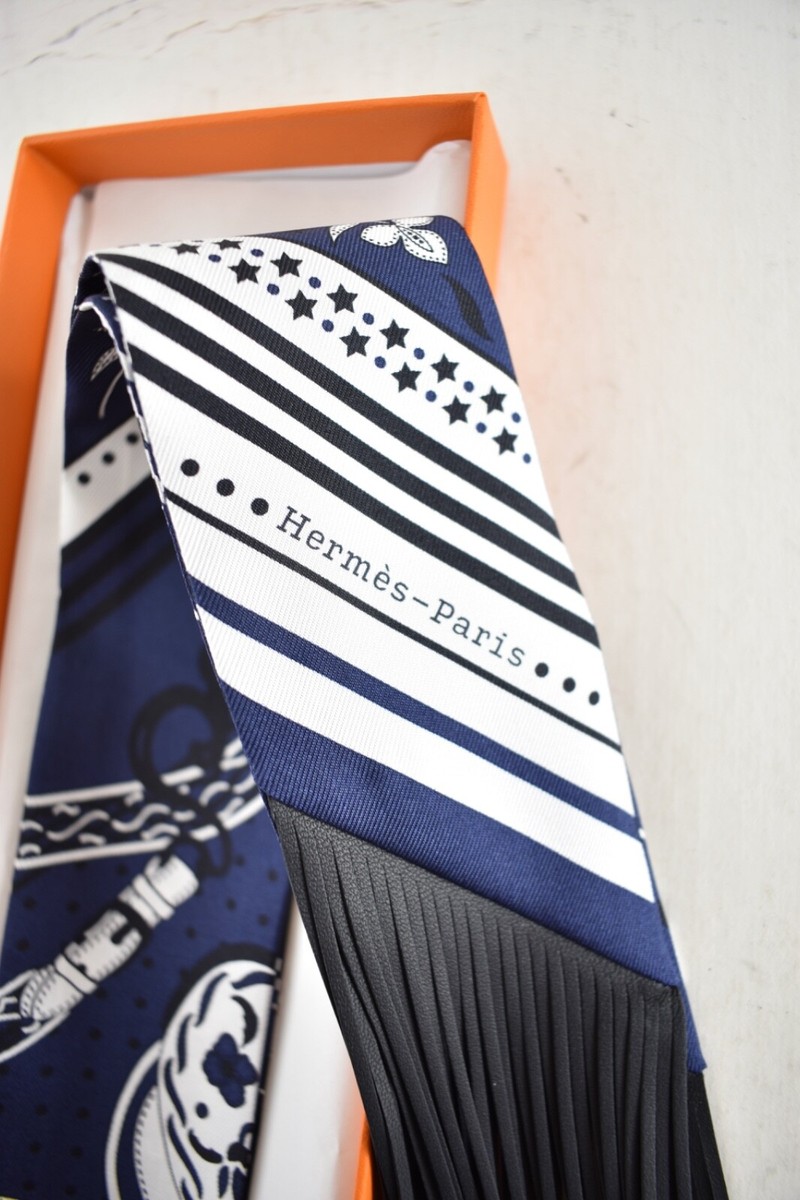 Hermes Scarf Twilly Festival Des Amazones Bandana Blue Noir Black