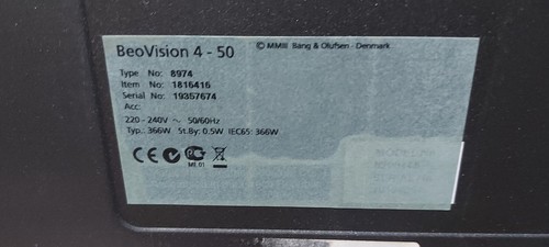 Bang & Olufsen BeoVision 4-50 Plasma TV( Con Telecomando) - Imagen 4 de 19