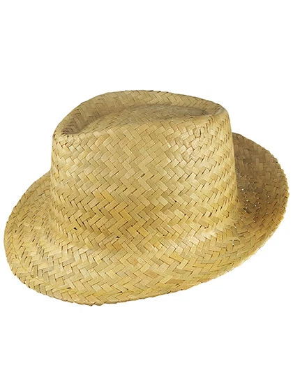 Karneval Fasching Strohhut Sonnenhut Sommerhut Freizeithut Strandhut Mafia Hut - Bild 1 von 1