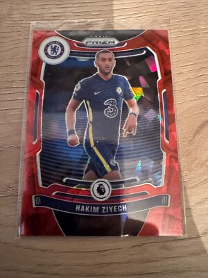 2021-22 Panini Prizm Premier League Hakim Ziyech Red Cracked Ice Prizm #246