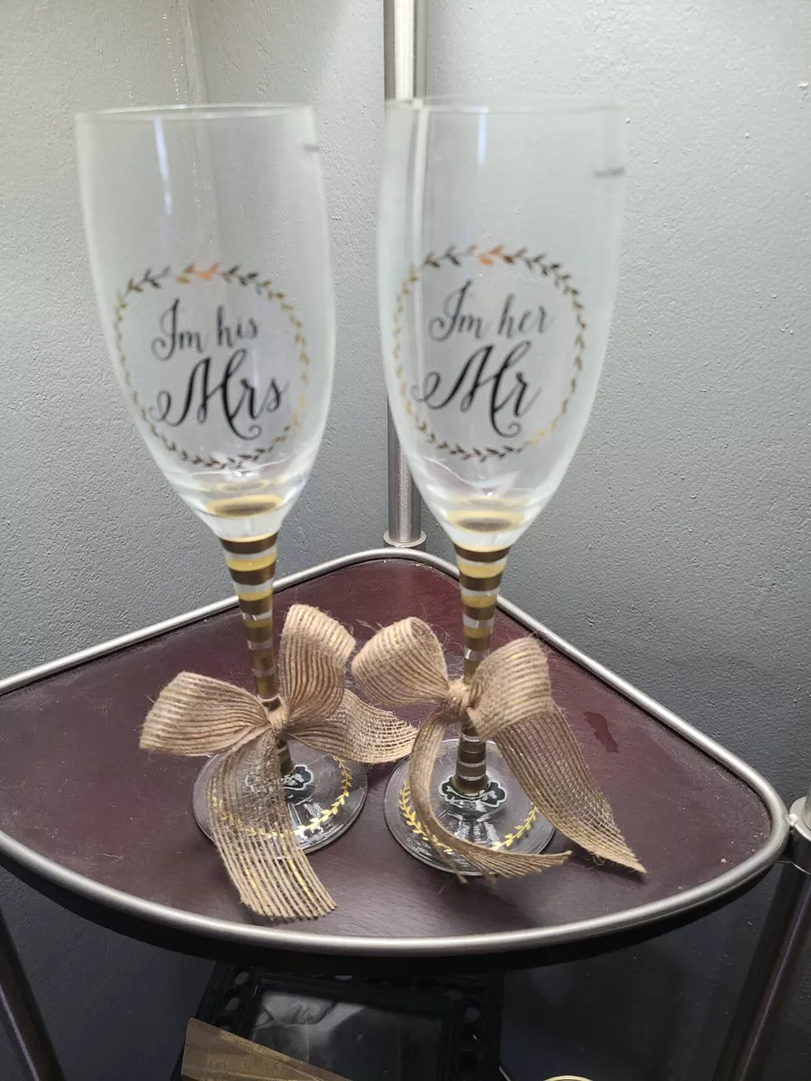 Mud Pie Wedding Champagne Flute Set