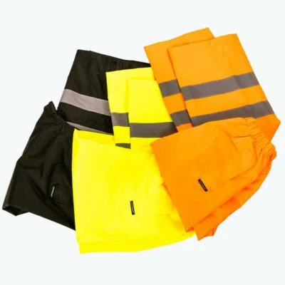 STEP AHEAD Black Navy Hi Vis Visibility Viz Waterproof Over Trousers - Peter/Scar