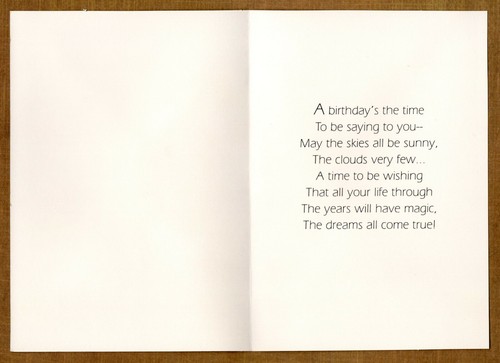Vintage 1981 Rust Craft HAPPY BIRTHDAY Greeting Card, FOR NIECE, Flowers, Rhyme - Picture 2 of 6