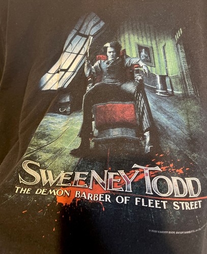 2008 Sweeney Todd Movie Promo T-Shirt Johnny Depp Demon Barber Fleet Men's XL - Picture 3 of 9
