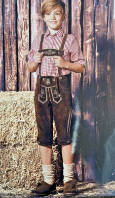 Kinder Lederhose Hose Oktoberfest  Latzhose 98 -152  Leder Trachtenhose Jungen
